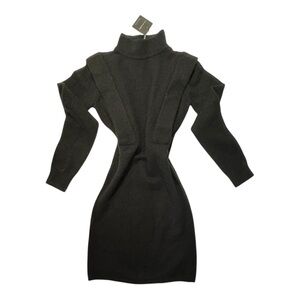 JLUXLABEL Elegant Black Turtleneck Dress